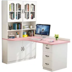 خشب متين ركن مكتب خزانة مزيج منضدة كتابة خزانة مكتب الكمبيوتر Solid wood corner desk cabinet combination writing desk cabinet computer desk