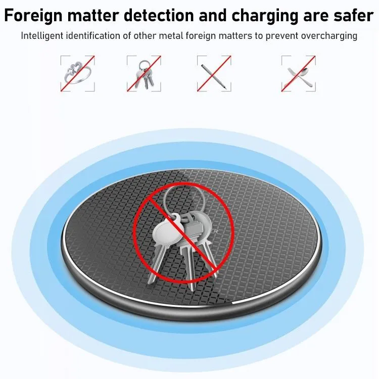 15W Round Desktop Wireless Charger   Type C Cable