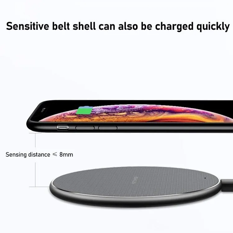 15W Round Desktop Wireless Charger   Type C Cable