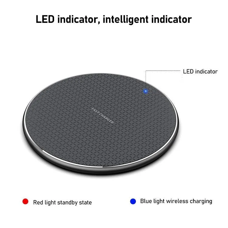 15W Round Desktop Wireless Charger   Type C Cable