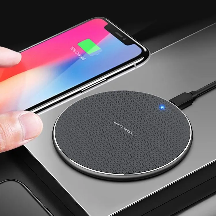 15W Round Desktop Wireless Charger   Type C Cable