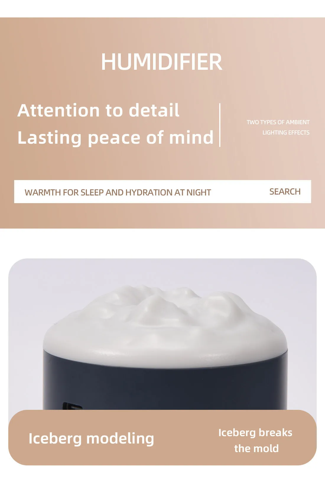 2 Pack | Blue Portable 350ML LED Desk Humidifier | Non-Wet Design | Silent Cool Mist for Home, Office & Car
