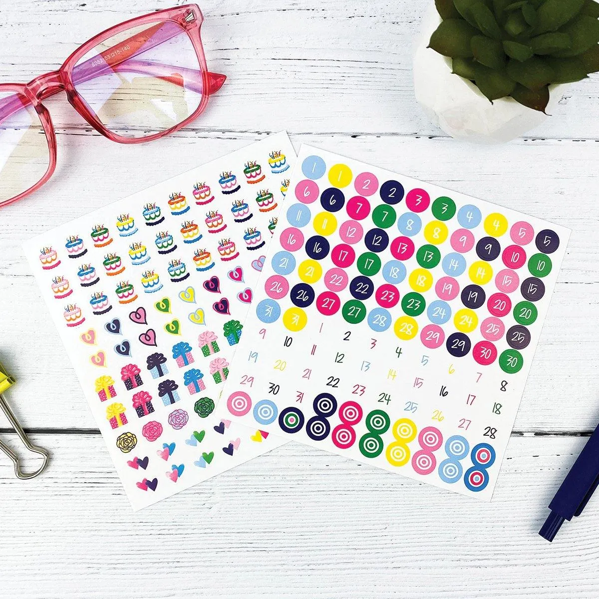 2024 Mini Monthly Desktop Calendars | Stickers Included
