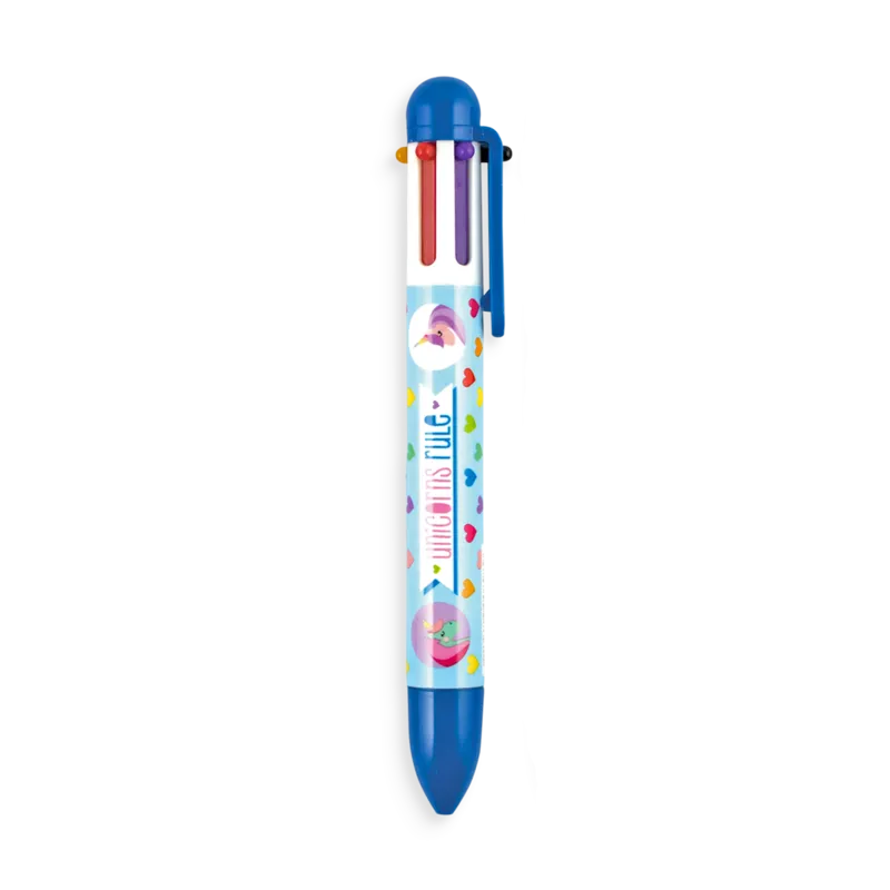 6 Click Multicolour Pens - Unique Unicorns
