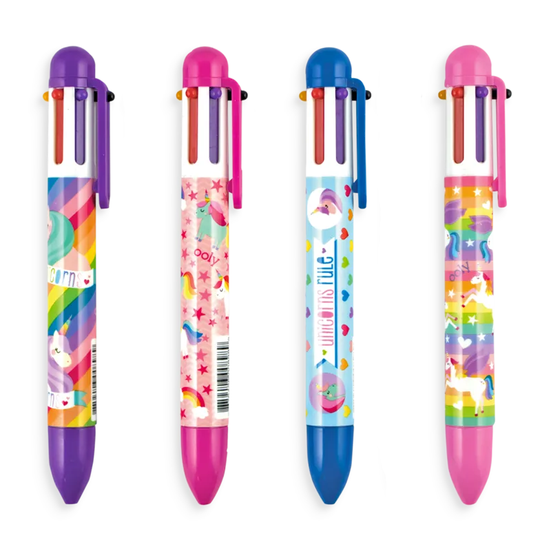 6 Click Multicolour Pens - Unique Unicorns