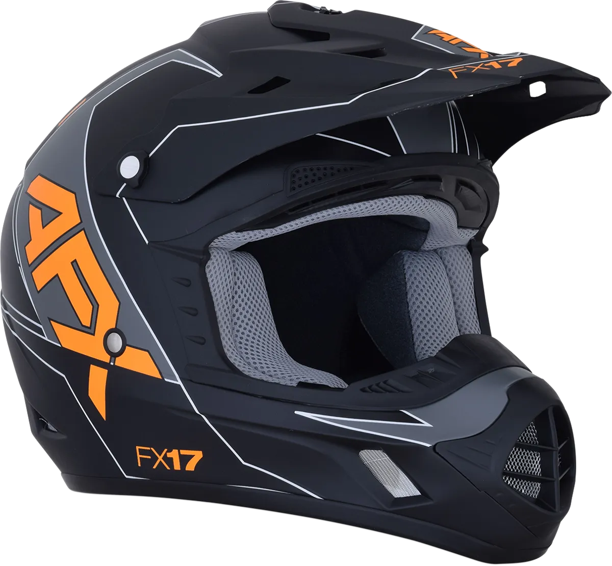 AFX FX-17 Helmet - Aced - Matte Black/Orange - Medium 0110-6505