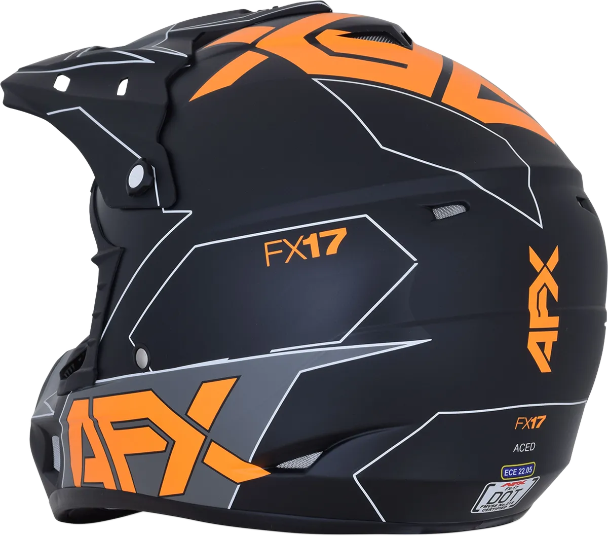AFX FX-17 Helmet - Aced - Matte Black/Orange - Medium 0110-6505