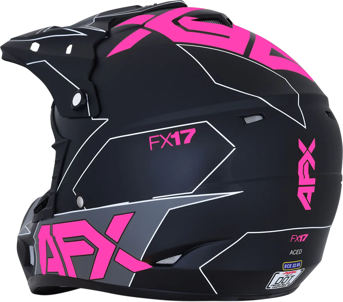 AFX FX-17 Helmet - Aced - Matte Black/Pink - XL 0110-6513