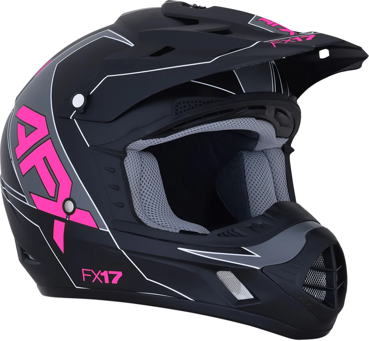 AFX FX-17 Helmet - Aced - Matte Black/Pink - XL 0110-6513