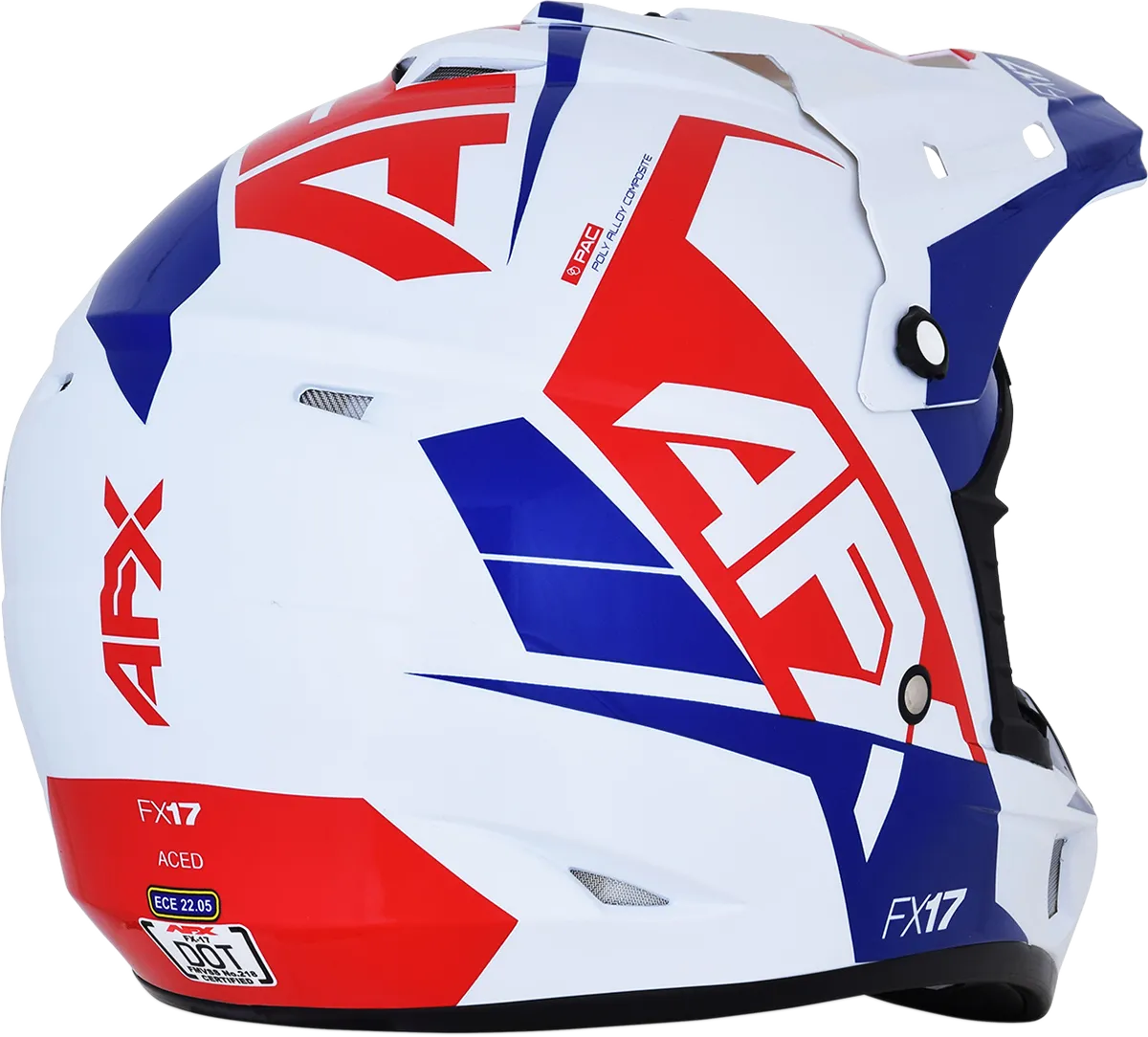 AFX FX-17 Helmet - Aced - Red/White/Blue - Large 0110-6481