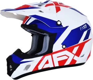 AFX FX-17 Helmet - Aced - Red/White/Blue - Large 0110-6481
