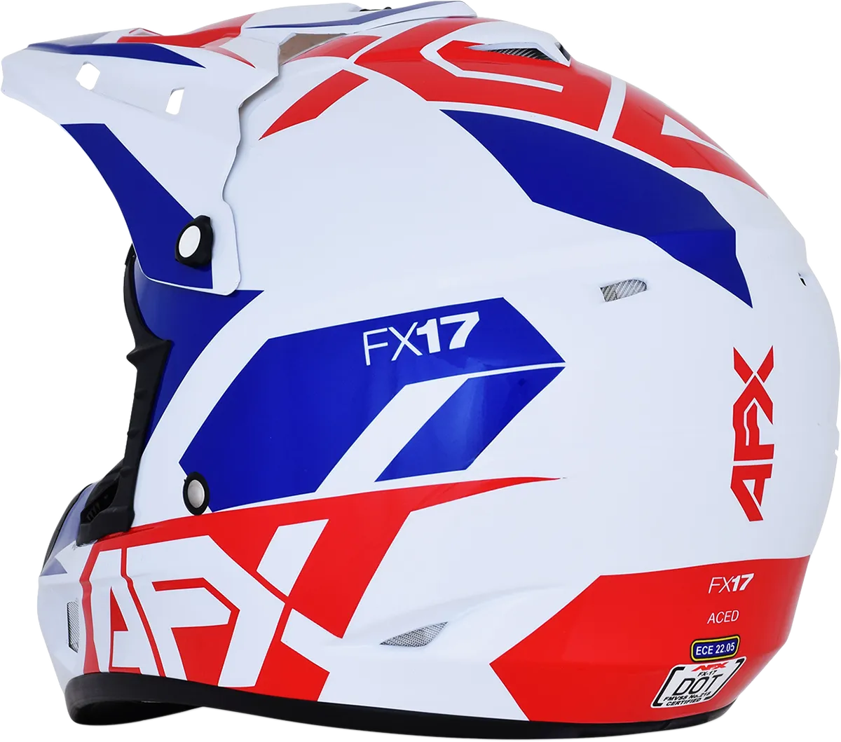 AFX FX-17 Helmet - Aced - Red/White/Blue - Large 0110-6481
