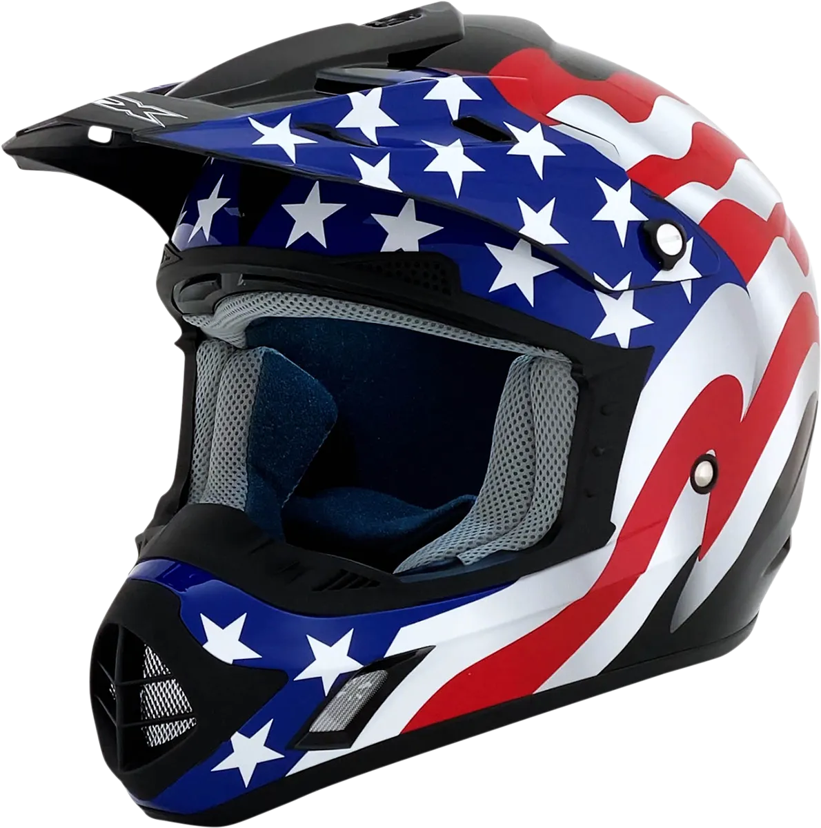 AFX FX-17 Helmet - Flag - Black - Large 0110-2371