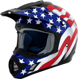 AFX FX-17 Helmet - Flag - Black - Large 0110-2371