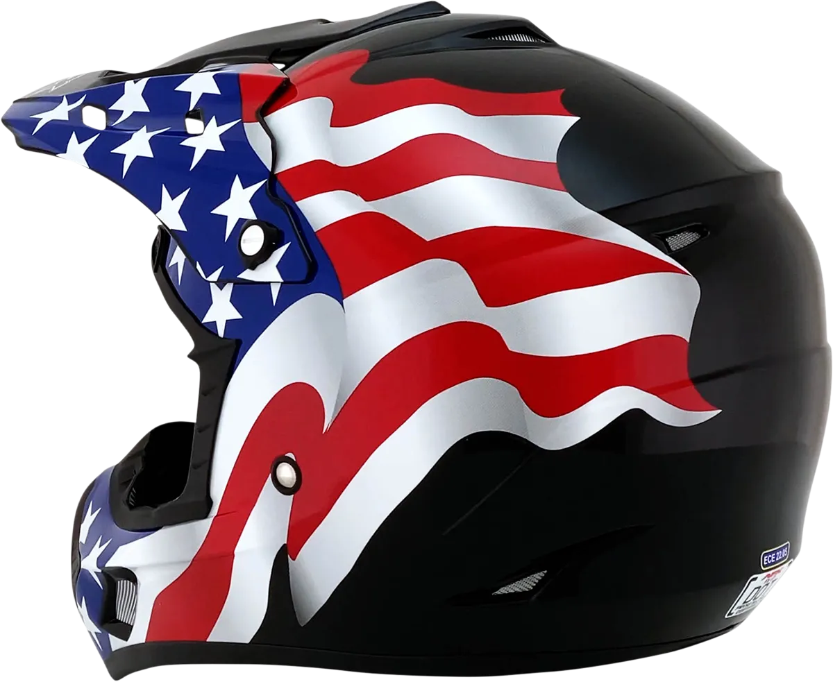 AFX FX-17 Helmet - Flag - Black - Large 0110-2371
