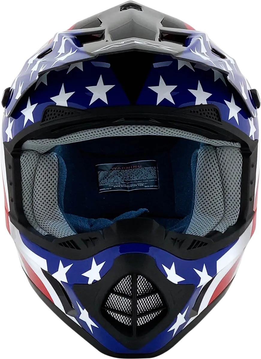 AFX FX-17 Helmet - Flag - Black - Large 0110-2371
