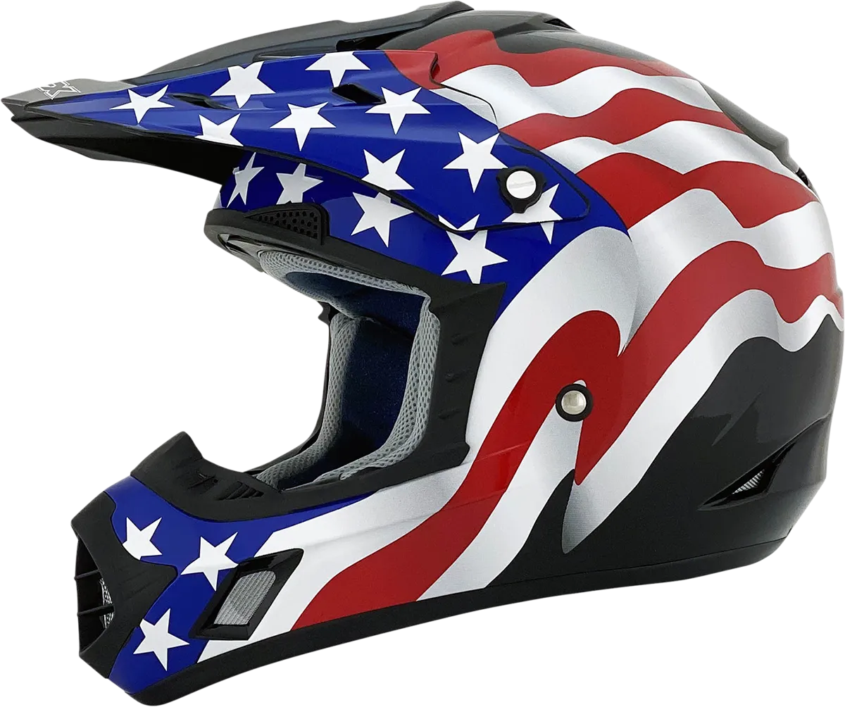AFX FX-17 Helmet - Flag - Black - Large 0110-2371