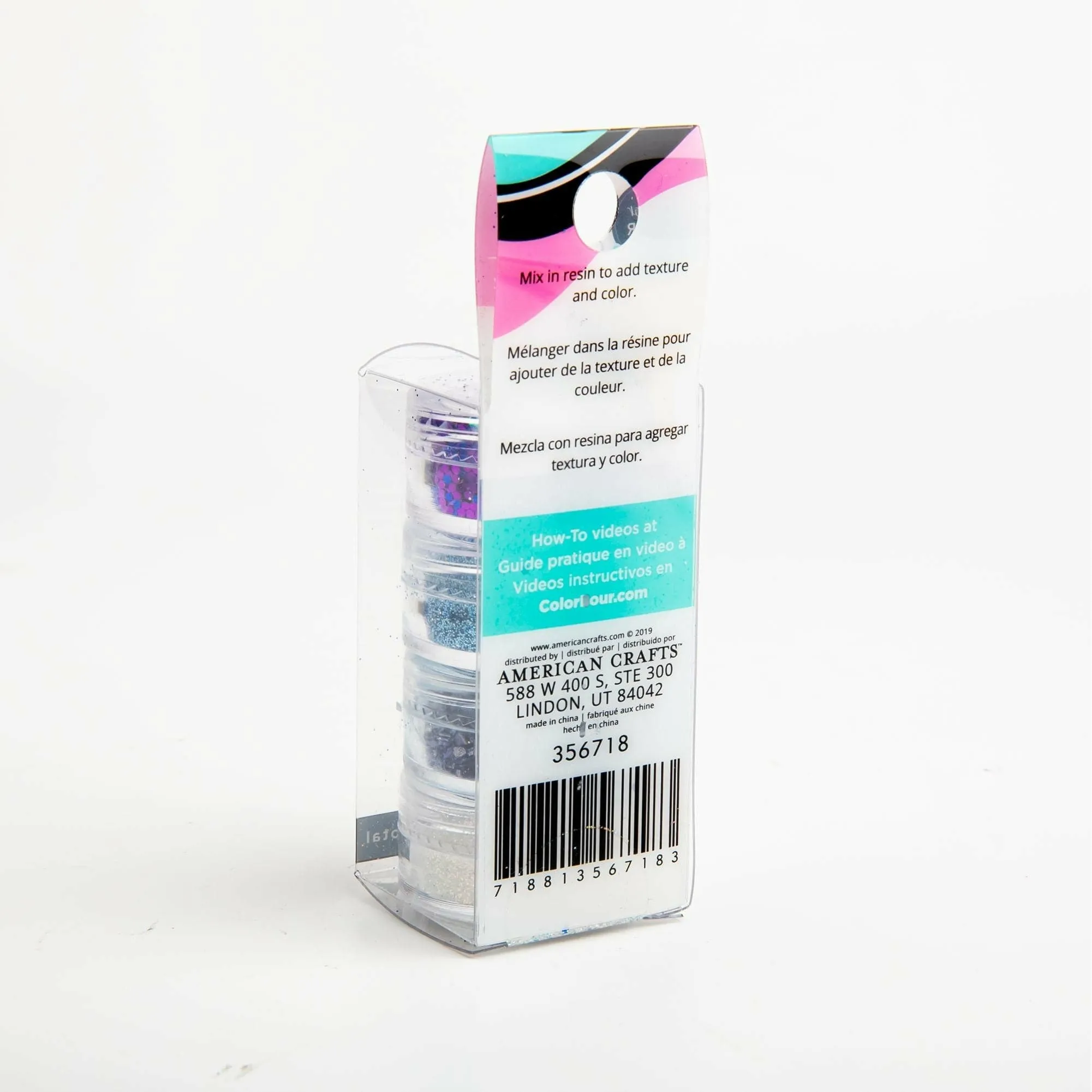 American Crafts Color Pour Resin Mix-Ins - Geode - Violet, Black, Iridescent, Turquoise