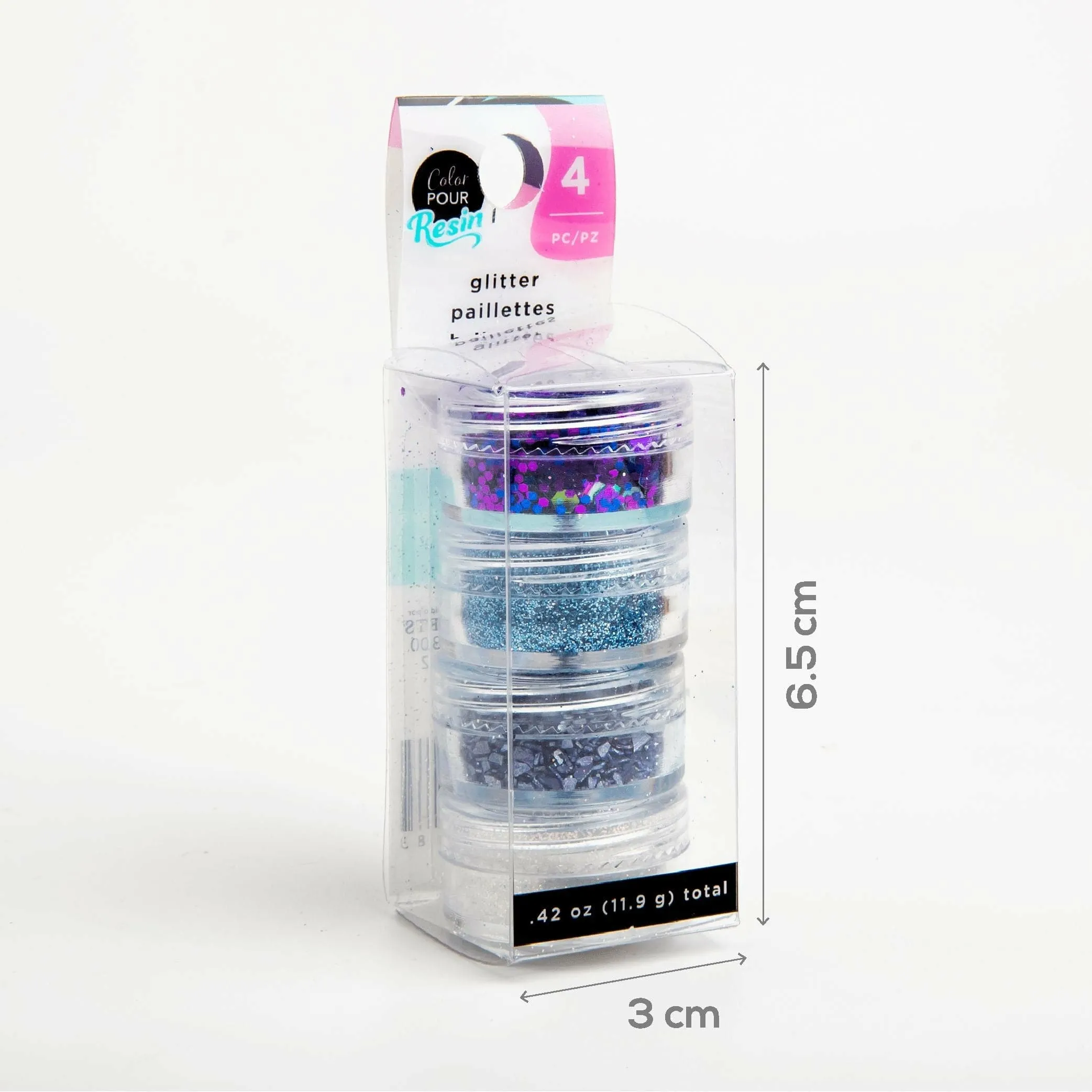 American Crafts Color Pour Resin Mix-Ins - Geode - Violet, Black, Iridescent, Turquoise