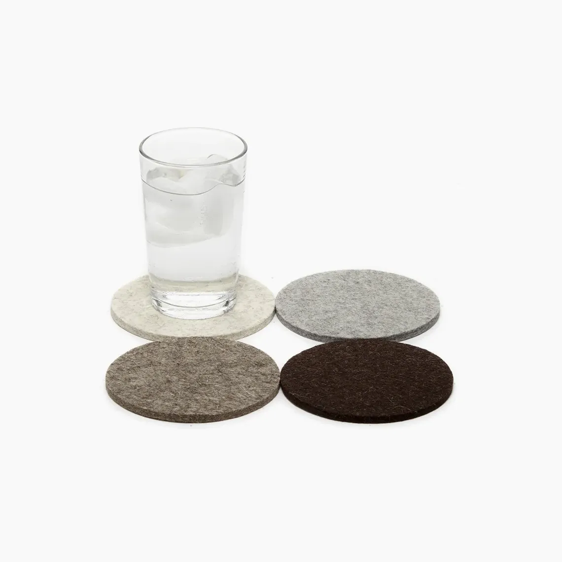 Bierfilzl Merino Wool Felt Round Coaster Multi 4 Pack (Earth)