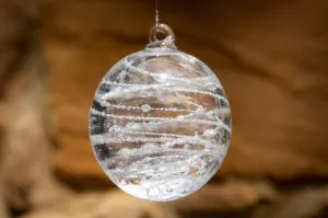 Clear Glass Orb with Cremation Ash