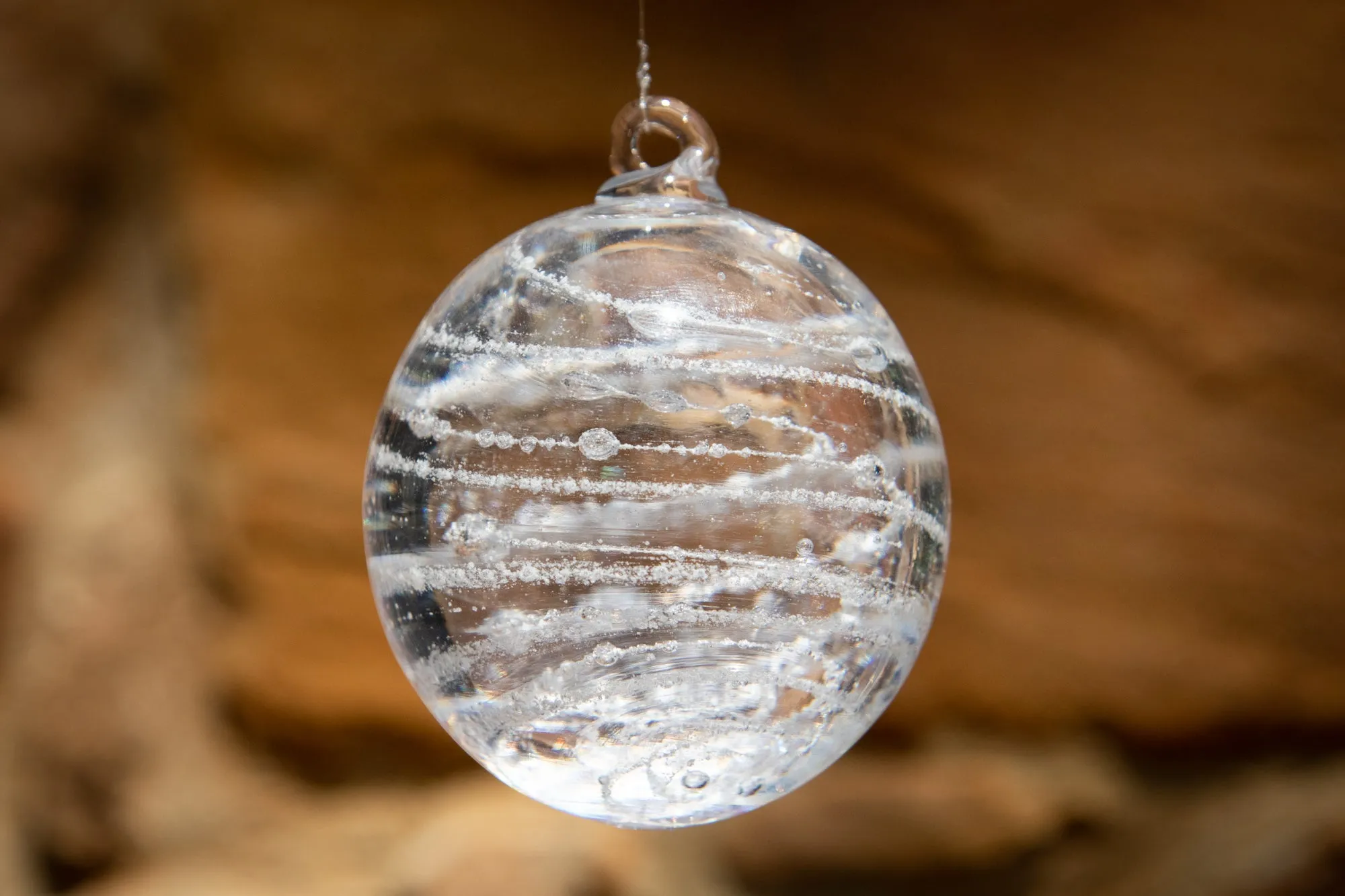 Clear Glass Orb with Cremation Ash