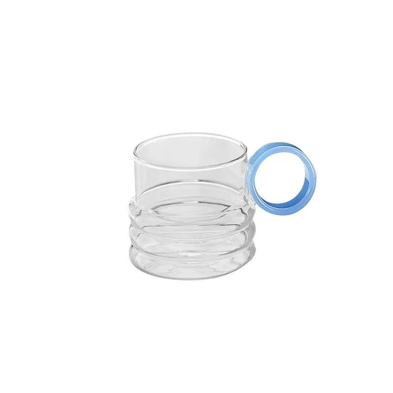 Colorful Handle Ripple Coffee Cup