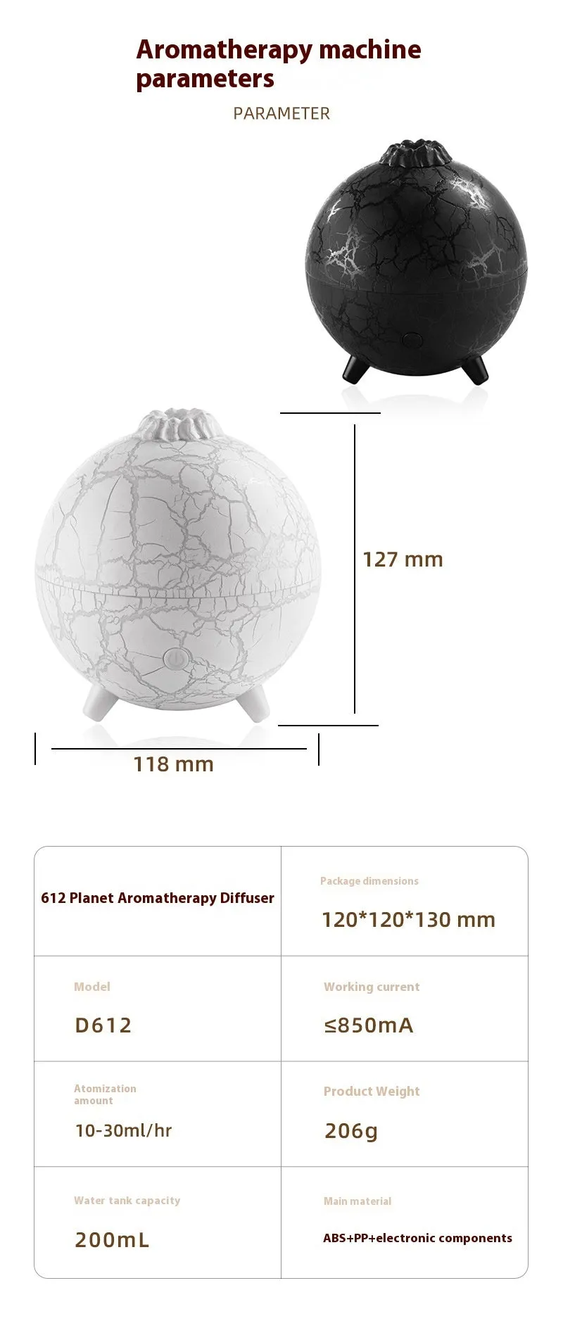 Colorful Planet Atmosphere Lamp USB Humidifier And Essential Oil Diffuser