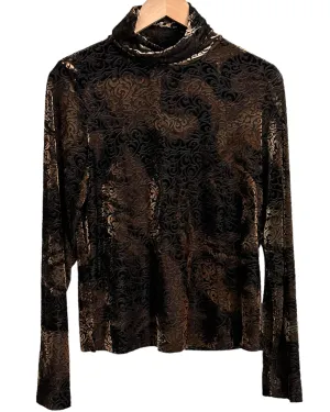 Dark Autumn Shimmer Print Turtleneck