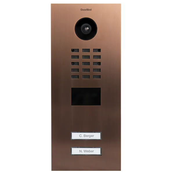 DoorBird Multi-Dwelling IP Intercom Video Door Station D2102V - 2 Call Buttons - Metal Finish - Flush backbox and Surface backbox sold separately
