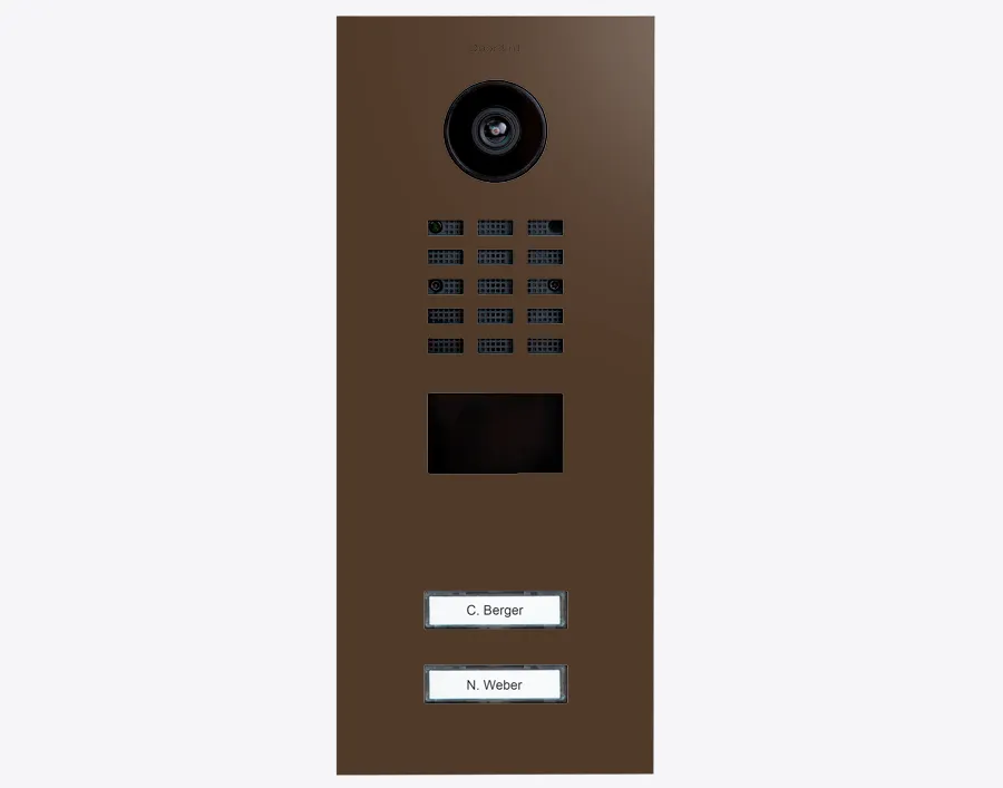 DoorBird Multi-Dwelling IP Intercom Video Door Station D2102V - 2 Call Buttons - Metal Finish - Flush backbox and Surface backbox sold separately