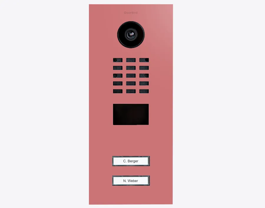 DoorBird Multi-Dwelling IP Intercom Video Door Station D2102V - 2 Call Buttons - Metal Finish - Flush backbox and Surface backbox sold separately