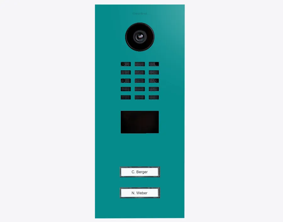 DoorBird Multi-Dwelling IP Intercom Video Door Station D2102V - 2 Call Buttons - Metal Finish - Flush backbox and Surface backbox sold separately