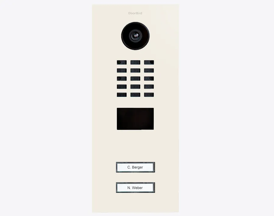DoorBird Multi-Dwelling IP Intercom Video Door Station D2102V - 2 Call Buttons - Metal Finish - Flush backbox and Surface backbox sold separately