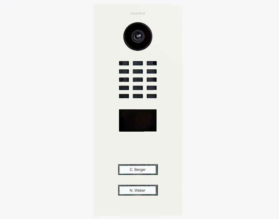 DoorBird Multi-Dwelling IP Intercom Video Door Station D2102V - 2 Call Buttons - Metal Finish - Flush backbox and Surface backbox sold separately