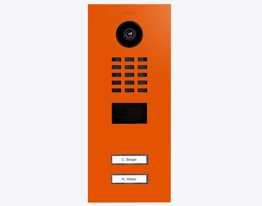 DoorBird Multi-Dwelling IP Intercom Video Door Station D2102V - 2 Call Buttons - Metal Finish - Flush backbox and Surface backbox sold separately