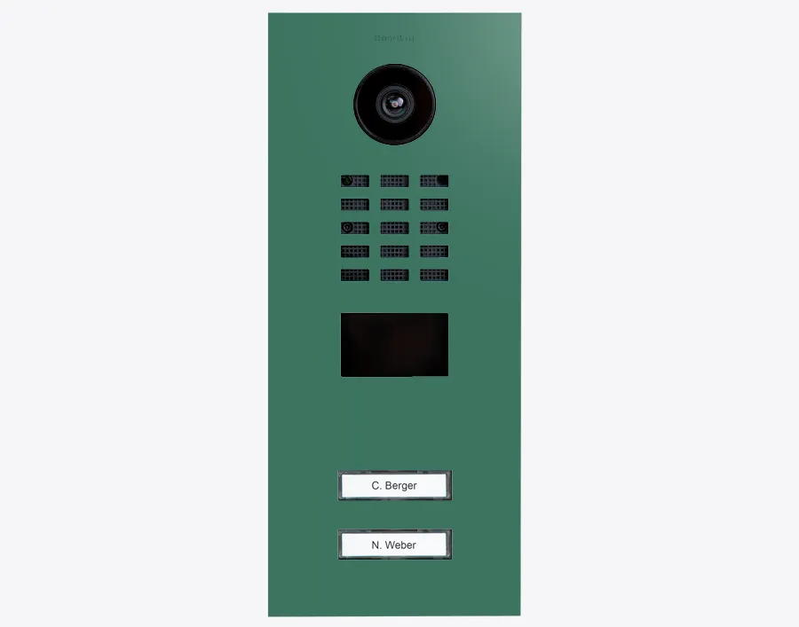 DoorBird Multi-Dwelling IP Intercom Video Door Station D2102V - 2 Call Buttons - Metal Finish - Flush backbox and Surface backbox sold separately