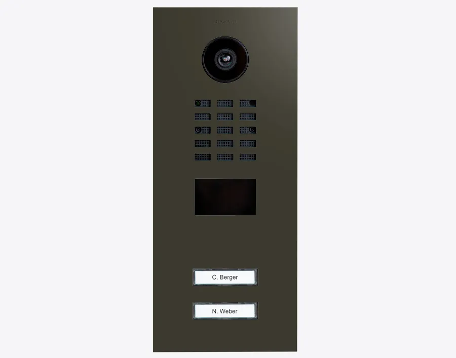 DoorBird Multi-Dwelling IP Intercom Video Door Station D2102V - 2 Call Buttons - Metal Finish - Flush backbox and Surface backbox sold separately