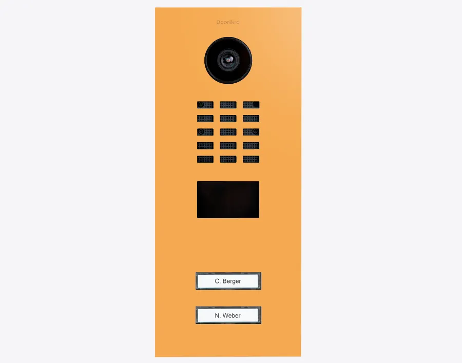 DoorBird Multi-Dwelling IP Intercom Video Door Station D2102V - 2 Call Buttons - Metal Finish - Flush backbox and Surface backbox sold separately