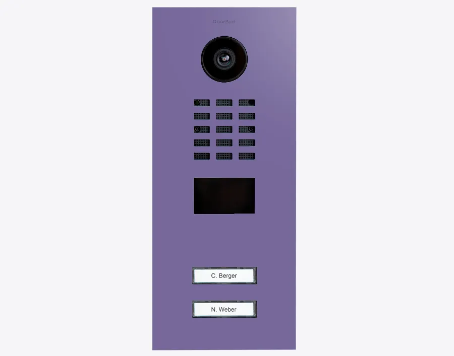 DoorBird Multi-Dwelling IP Intercom Video Door Station D2102V - 2 Call Buttons - Metal Finish - Flush backbox and Surface backbox sold separately