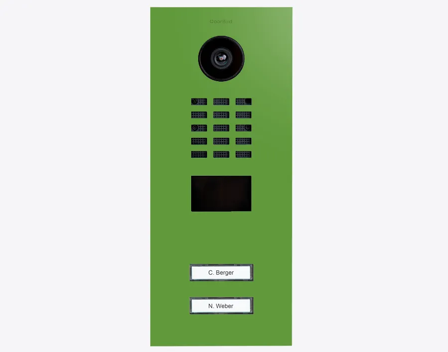 DoorBird Multi-Dwelling IP Intercom Video Door Station D2102V - 2 Call Buttons - Metal Finish - Flush backbox and Surface backbox sold separately