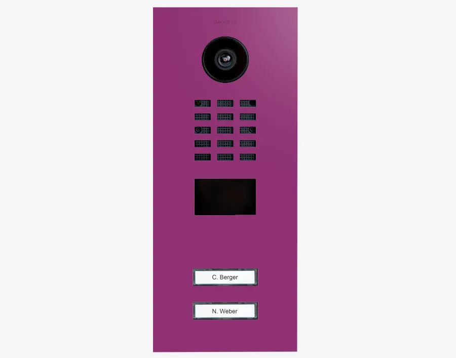 DoorBird Multi-Dwelling IP Intercom Video Door Station D2102V - 2 Call Buttons - Metal Finish - Flush backbox and Surface backbox sold separately