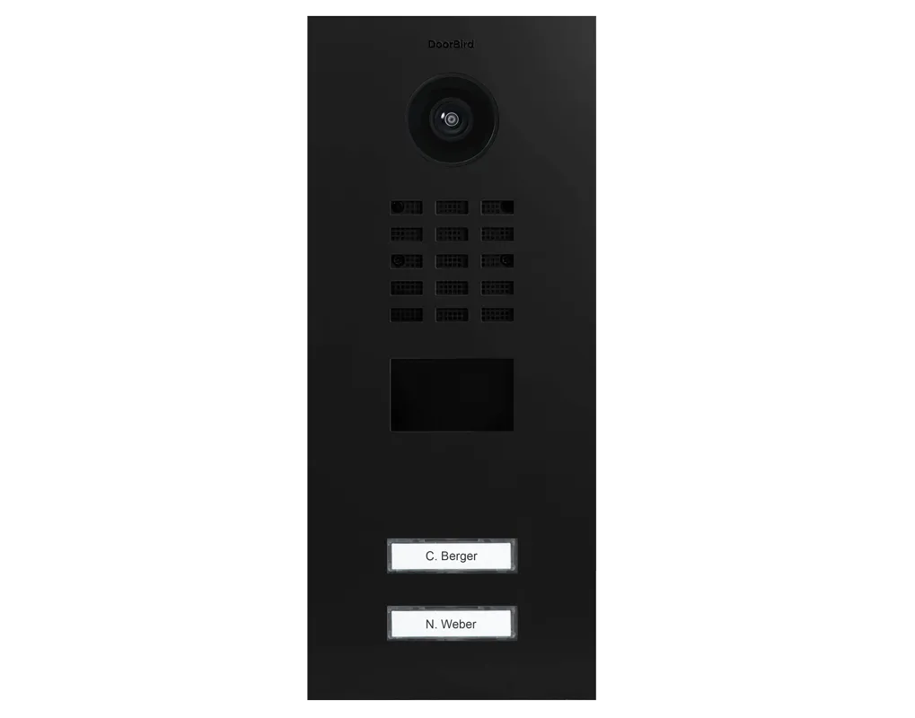 DoorBird Multi-Dwelling IP Intercom Video Door Station D2102V - 2 Call Buttons - Metal Finish - Flush backbox and Surface backbox sold separately