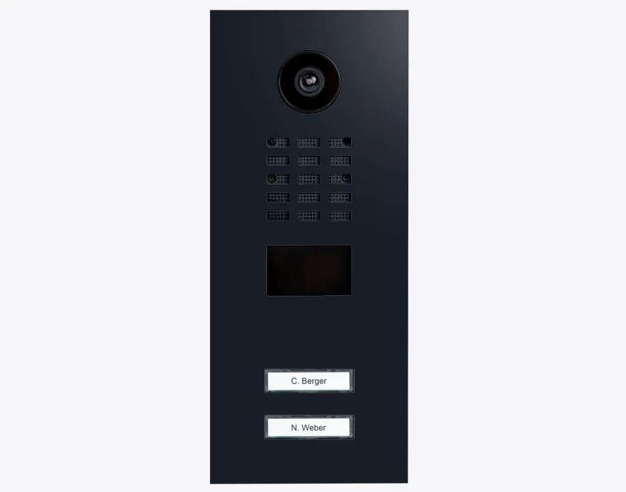 DoorBird Multi-Dwelling IP Intercom Video Door Station D2102V - 2 Call Buttons - Metal Finish - Flush backbox and Surface backbox sold separately