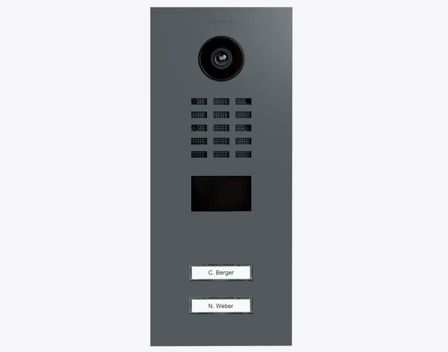 DoorBird Multi-Dwelling IP Intercom Video Door Station D2102V - 2 Call Buttons - Metal Finish - Flush backbox and Surface backbox sold separately