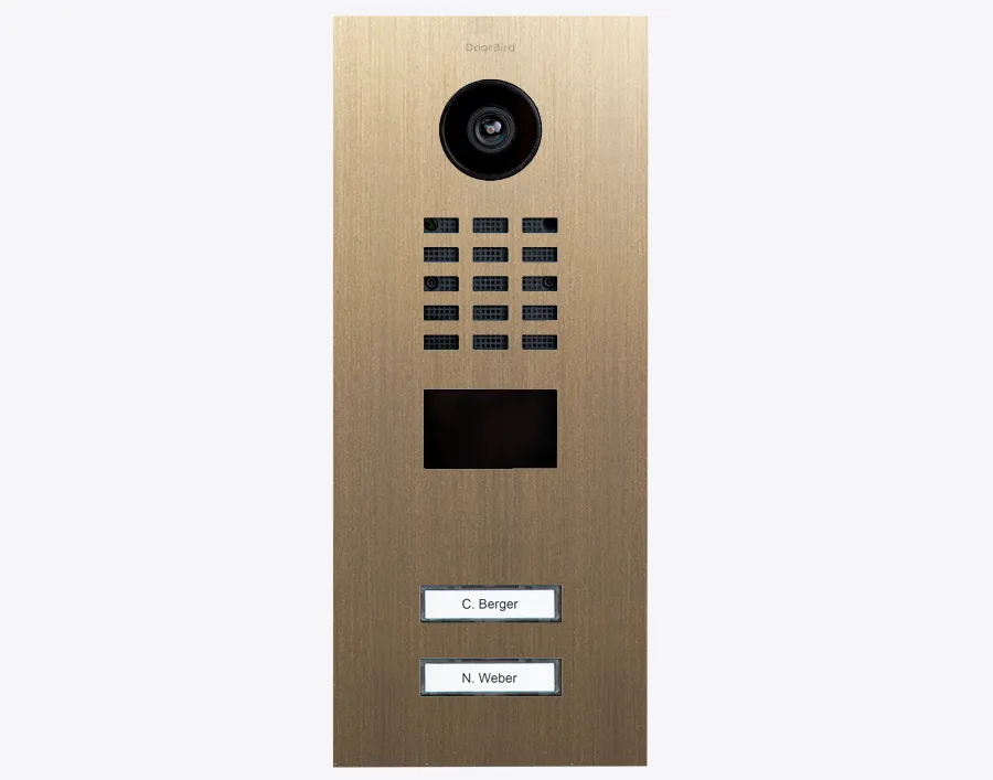 DoorBird Multi-Dwelling IP Intercom Video Door Station D2102V - 2 Call Buttons - Metal Finish - Flush backbox and Surface backbox sold separately