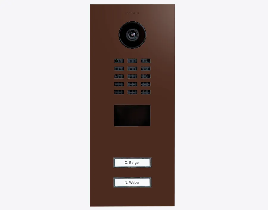 DoorBird Multi-Dwelling IP Intercom Video Door Station D2102V - 2 Call Buttons - Metal Finish - Flush backbox and Surface backbox sold separately