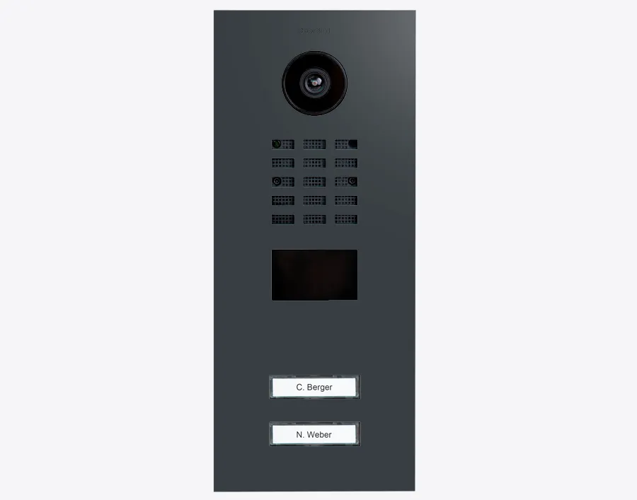 DoorBird Multi-Dwelling IP Intercom Video Door Station D2102V - 2 Call Buttons - Metal Finish - Flush backbox and Surface backbox sold separately