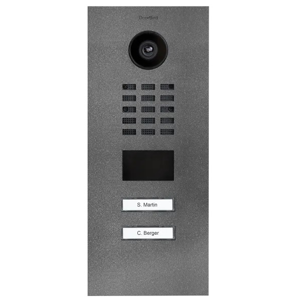 DoorBird Multi-Dwelling IP Intercom Video Door Station D2102V - 2 Call Buttons - Metal Finish - Flush backbox and Surface backbox sold separately