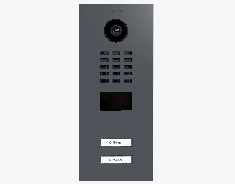 DoorBird Multi-Dwelling IP Intercom Video Door Station D2102V - 2 Call Buttons - Metal Finish - Flush backbox and Surface backbox sold separately